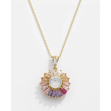 Meks Jewels 14 Ayar Altın Trapez Taşlı Kolye