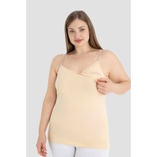 Arma Yıldız Kadın Emzirme Atleti Ten Pamuklu Likralı