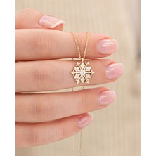 Meks Jewels 14 Ayar Altın Kar Tanesi Kolye