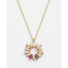 Meks Jewels 14 Ayar Altın Renkli Markiz Kolye