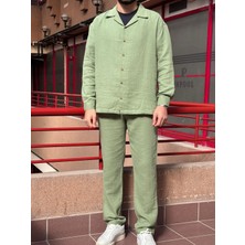 Müslin dokuma, yazlık&baharlık, 100% Pamuk, Oversize Gömlek-Pantolon Takım G11-295