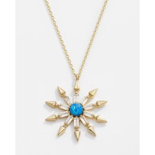 Meks Jewels 14 Ayar Altın Opal Taşlı Kutup Yıldızı Kolye