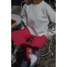 Nous Paçaları Lastikli Keten Pantolon - Pembe
