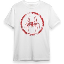 Spider Örümcek Örümcek Adam Animal Gym Spor Baskılı Beyaz Tişört