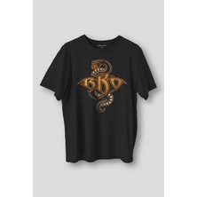 Siyah T-Shirt Randy Orton Yılan Rko Wwe Fight Güreş Gym Spor Baskılı Tişört