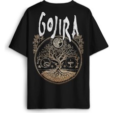 Gojira Metal Music Rock Müzik Baskılı Oversize T-Shirt Siyah Unisex Tişört