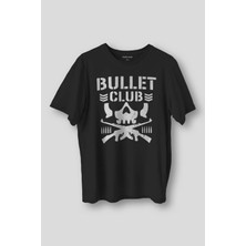 Siyah T-Shirt Bullet Club Gym Fight Wwe Güreş Spor Regular Fit T-Shirt Baskılı Tişört