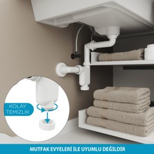 Aqua Bagno Comfort Yer Kazandıran Lavabo Sifonu Kolay Temizlenir Ayarlanabilir Koku Önleyici Gider Borulu - 32 mm Süzgeç Hariç
