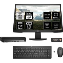 Hp Pro Mini 400 G9 Intel Core I5 14500T 8gb 2tb SSD 23.8" Fhd Monitör Fdos Mini Masaüstü Bilgisayar & Per4 USB Bellek 9H6W8ETMNT304