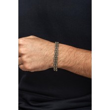 Yüzük Sanatı Çift Kral Zincir Motifli 925 Gümüş Bileklik Künye