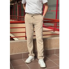 Bel Lastikli, Bağcıklı, Oversize Fit, %100 Pamuklu Müslin Dokuma, Yazlık&baharlık Pantolon 295