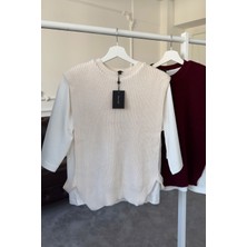 Magarde Triko Detay Tshirt- Taş