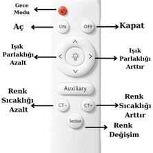 St Aydınlatma Lupin Oturma Odası,Salon,Yatak Odası İçin Sarkıtma 3renk Kumandalı Beyaz Kasa Led Avize