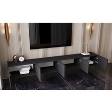 Enwood Mdf 6 Kapaklı Ahşap Ayaklı (120  cm  x 2 Adet) 240  cm  Tv Ünitesi