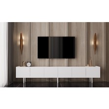 Enwood Mdf 6 Kapaklı Ahşap Ayaklı (120  cm  x 2 Adet) 240  cm  Tv Ünitesi