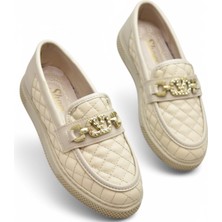 399 Rahat Taban Günlük Kadın Ayakkabı Kadın Laofer Ayakkabı Baklava Desenli