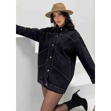 Moda Geniş Cepli Kot Ceket