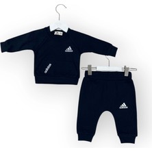 Baby Marka Waffle Kumaş Addas Desen Baskılı Ikili Takım Unisex 6-24 Ay