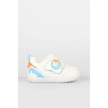 Vicco Donut Bebek Ilk Adım Sneaker Beyaz Mavi Kauçuk Tabanlı Erkek Çocuk Konforlu Ayakkabı