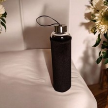 Panhera Kadife Kılıflı Borosilikat Cam Matara İçecek Şişesi 750 ml