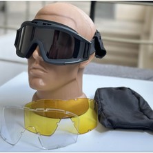 Revision Taktik Gözlük 3 Lensli Koruyucu Maske / Tactical Askeri Gözlük / Airsoft ve Motosiklet Gözlüğü