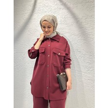 Ikol Düğmeli Ceket Bordo