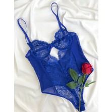Arinda Almira Dantel Balenli Çıtçıtlı Kapsız B Cup Bodysuit