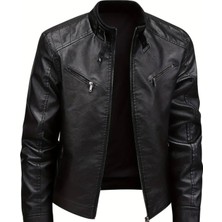 Hakim Yakası Ribanalı Hakiki Deri Spor Mont