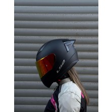 Rapıd Mat Siyah Kask - Kırmızı Vizör + Spoiler