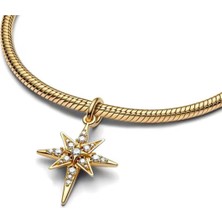 Poseidons Jewellery Işıltılı Kuzey Yıldızı Sallantılı Charm