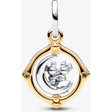 Poseidons Jewellery Disney Mickey Mouse ve Minnie Mouse Iki Renkli Dönen Ay Sallantılı Charm