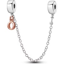 Poseidons Jewellery Sallantılı Taç O Güvenlik Zincirli Charm