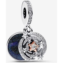 Poseidons Jewellery Iki Renkli Kayan Yıldız Çift Sallantılı Charm