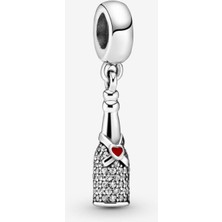 Poseidons Jewellery Köpüklü Şarap Şişesi Sallantılı Charm