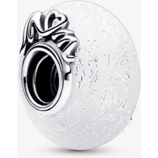 Poseidons Jewellery Işıltılı Beyaz Murano Cam Mum