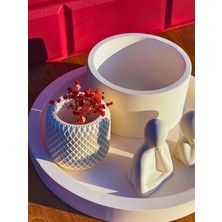 Modern Beyaz Dekoratif Set – 5 Parçalı Minimalist Tasarım