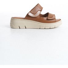 Tamdabu Ayakkabı Hakiki Deri Taba Ortopedik Kadın Terlik TMD202560