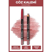 New Well Göz Kalemi NW030 NEWWELL Kırmızı Tonu ile Mat Doku ve Kolay Uygulama Sunar