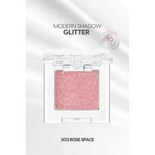 MISSHA Kalıcı, Topaklanma Yapmayan, Simli Tekli Far Modern Shadow Glitter (303 Rose Space)