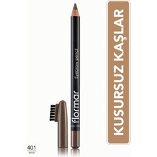Flormar Özel Fırça Kapaklı Kaş Kalemi (Açık Kahverengi) - Eyebrow Pencil - 401 Beıge - 8690604109418
