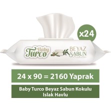 Baby Turco Beyaz Sabun Kokulu Islak Havlu 24X90