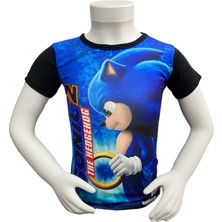 Kai Kids Kirpi Sonic The Hedhegog 2 3D Dijital Baskılı T-Shirt Çocuk Tişört