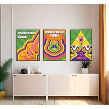 Modern Tarz Mdf Plastik Çerçeveli 3'lu Dekoratif Tablo 181