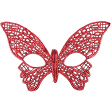 Çerçici Kırmızı Dantel Masquerade Maskesi 7 No