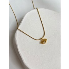 Arsaley Collection Mini Taşı Göz Charm Yılan Zincir 45 cm Altın Kaplama Gold Kolye