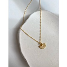 Arsaley Collection Mini Yelpaze Charm 45 cm Altın Kaplama Gold Kolye