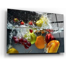 Marsilyan Meyve ve Sebzeler Cam Tablo | Hediyelik, Dekoratif, Ofis, Mutfak