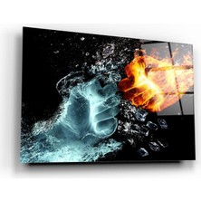 Marsilyan Ateş ve Su Cam Tablo | Hediyelik, Dekoratif, Ofis, Mutfak