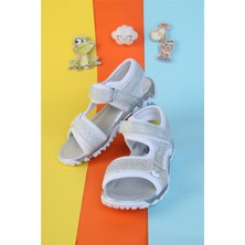 Moda Lime Kız Cırtlı Esnek Taban Tam Ortapedik Dayanıklı Geniş Kalıp Kız Çocuk Spor Sandalet Terlik