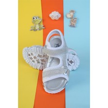 Moda Lime Kız Cırtlı Esnek Taban Tam Ortapedik Dayanıklı Geniş Kalıp Kız Çocuk Spor Sandalet Terlik